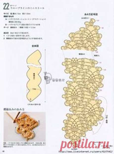 Узор вязания крючком. Ленточка