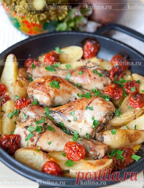 Куриные ножки, запеченные в духовке с картошкой – рецепт приготовления с фото от Kulina.Ru
