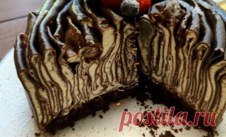 Шоколадный торт Улитка с творожным кремом