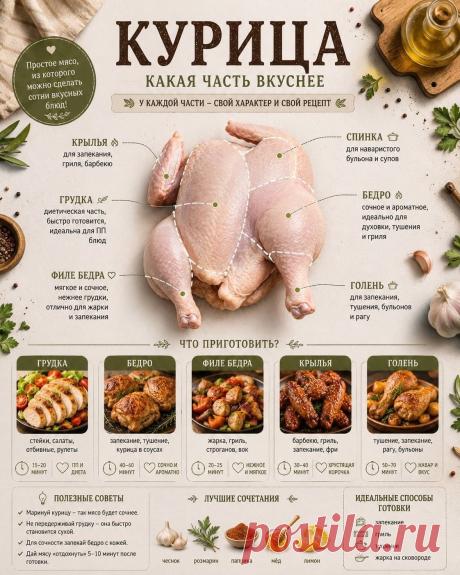 Курица: какая часть вкуснее