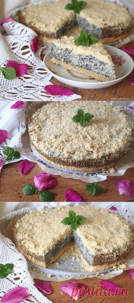 Творожно-маковый пирог из овсяных хлопьев