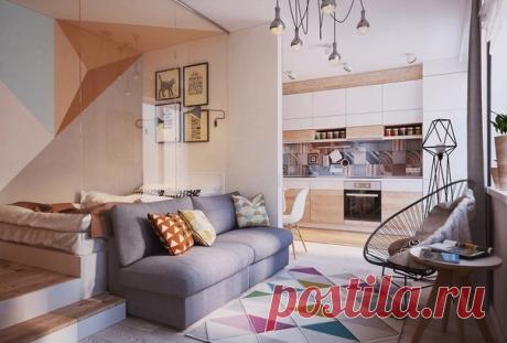 Современный интерьер студии 40 кв. м. - Дизайн интерьеров | Идеи вашего дома | Lodgers