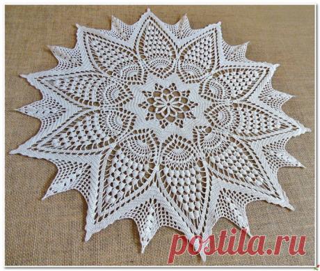 Причудливая круглая салфетка крючком. Схема. / Обсуждение на LiveInternet - Российский Сервис Онлайн-Дневников