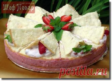 Клубнично-кокосовый торт .