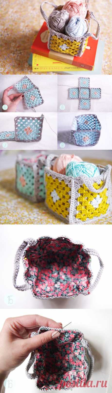 DIY Mini granny square crochet baskets {Guest post by Victoria from Vika Moka} | This Little street : This Little street