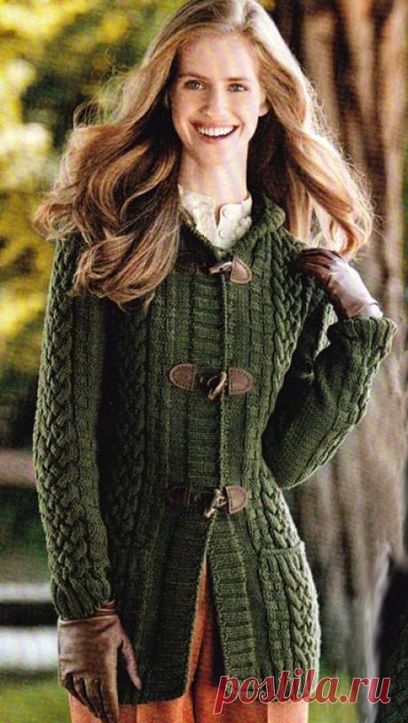 Кардиган болотного цвета