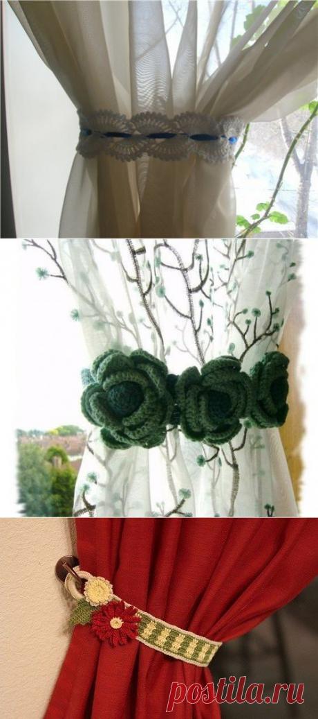 Вязаные подхваты для штор - идеи для рукодельниц | Женский журнал