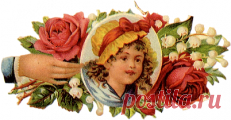 винтажные цветы в PNG для декупажа