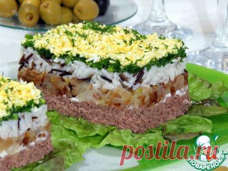 Салат с рисом и куриной печенью - кулинарный рецепт