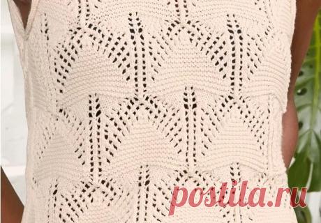 Летняя майка спицами, узор