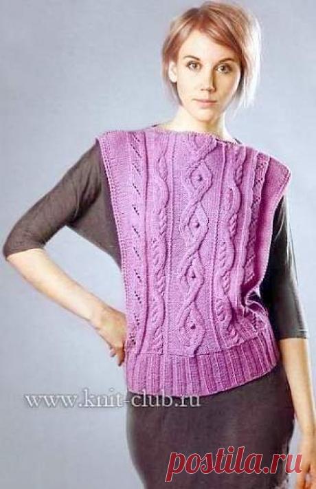 как связать безрукавку жилет спицами для начинающих схема | Вязание спицами и крючком.