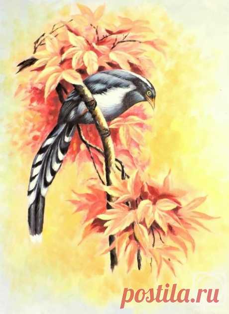 «Райские птички» картина Бруно Тины маслом на холсте — заказать на ArtNow.ru