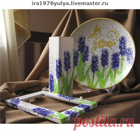 МК по декорированию вазы "Круги на воде" от творческой студии "Ирэн и девчата" и декупаж.