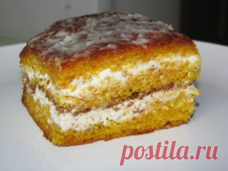 Морковный торт (без масла) со сметанным кремом