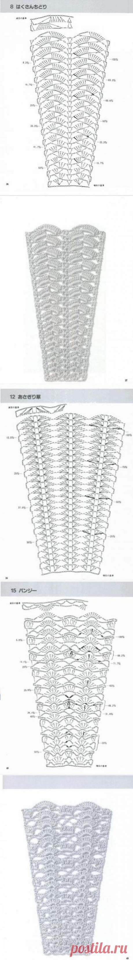 Схемки из японского (китайского?) журнала 2 часть / Вязание крючком / Женская одежда крючком. Схемы.