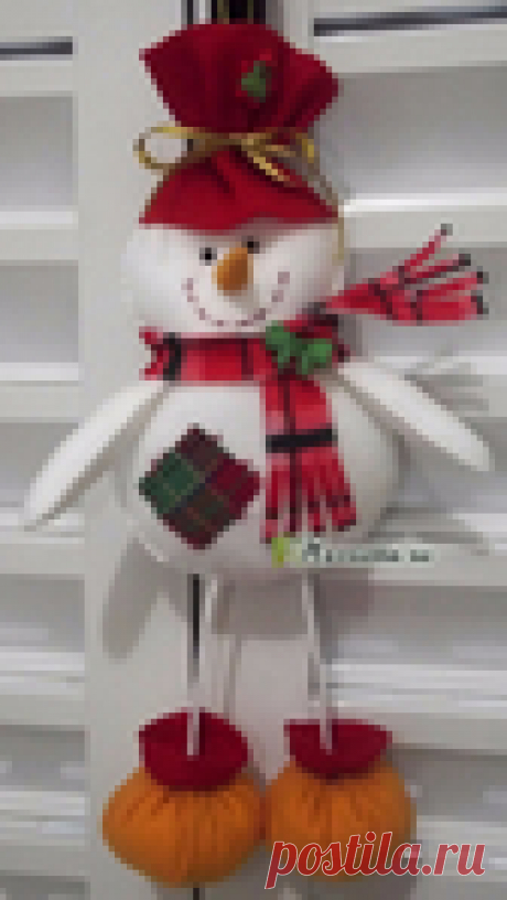 Подвеска для елочки - снеговик из фетра