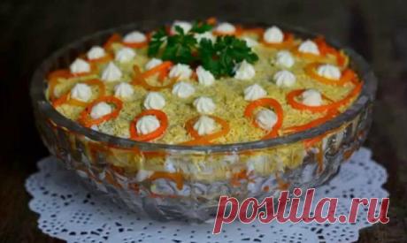 Салат "Царская трапеза" из куриного филе с корейской морковкой