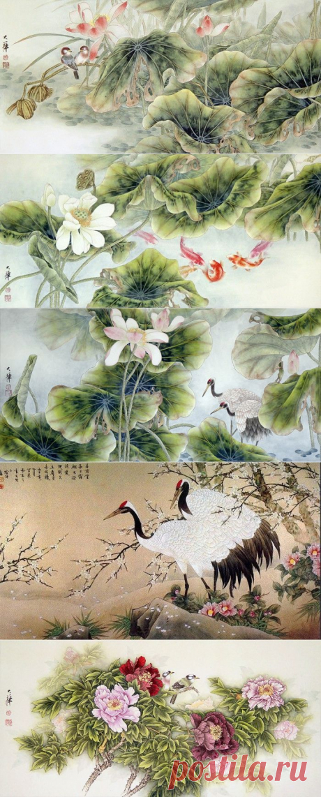 Восточные пейзажи. Художник Lou Dahua