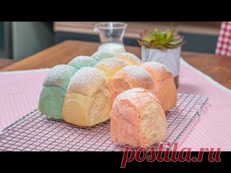 Очень пушистый и мягкий хлеб приятных пастельных тонов. Хлеб с молоком Хоккайдо