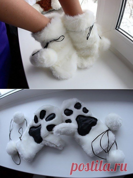 Шьём варежки сами из искусственного меха.
