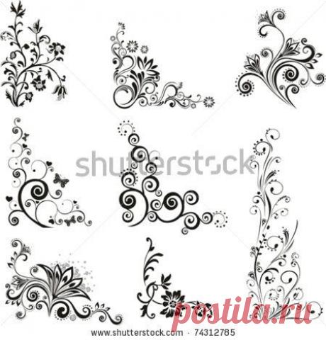 Collection Of Design Elements Isolated On White Background. Vector Illustration - 74312785 : Shutterstock