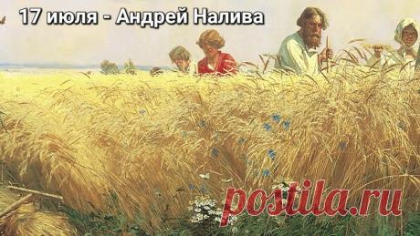День Андрея Налива празднуется 17 июля. В старину крестьяне в этот день варили овсяную кашу и готовились к сбору урожая. Открытки на Андрей Налива!