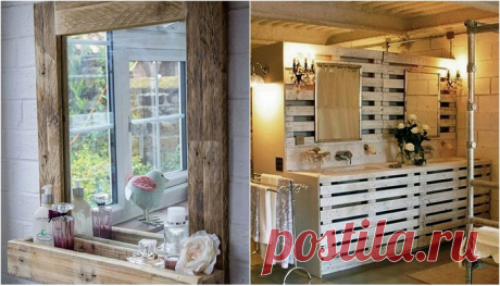 26 красивых поделок из паллет в деревенском стиле для ванной комнаты