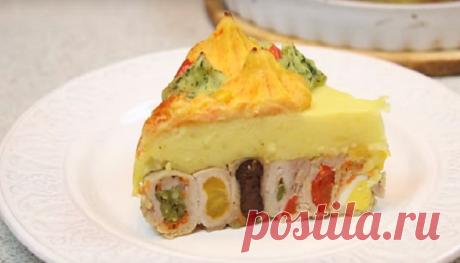 Красивый и очень вкусный мясной торт: шикарное блюдо