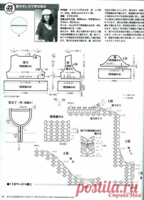Голубая блузка с волнистой баской. - Все в ажуре... (вязание крючком) - Страна Мам