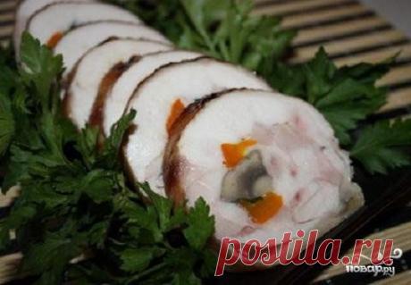 Куриный рулет с грибами и перцем - пошаговый рецепт с фото