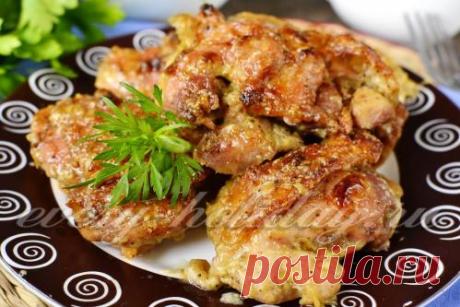 Жареная курица в духовке с хрустящей корочкой, рецепт с фото