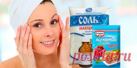 Полировка лица солью и желатином. Минус 5 лет за 5 минут | ✧Сама себе косметолог✧ | Яндекс Дзен