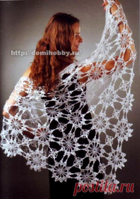 Шаль из мотивов - снежинок