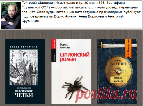 Борис Акунин/Книги + аудиокниги читаем и слушаем онлайн бесплатно.