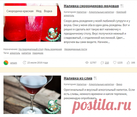 Наливка (56 рецептов с фото) - рецепты с фотографиями на Поварёнок.ру