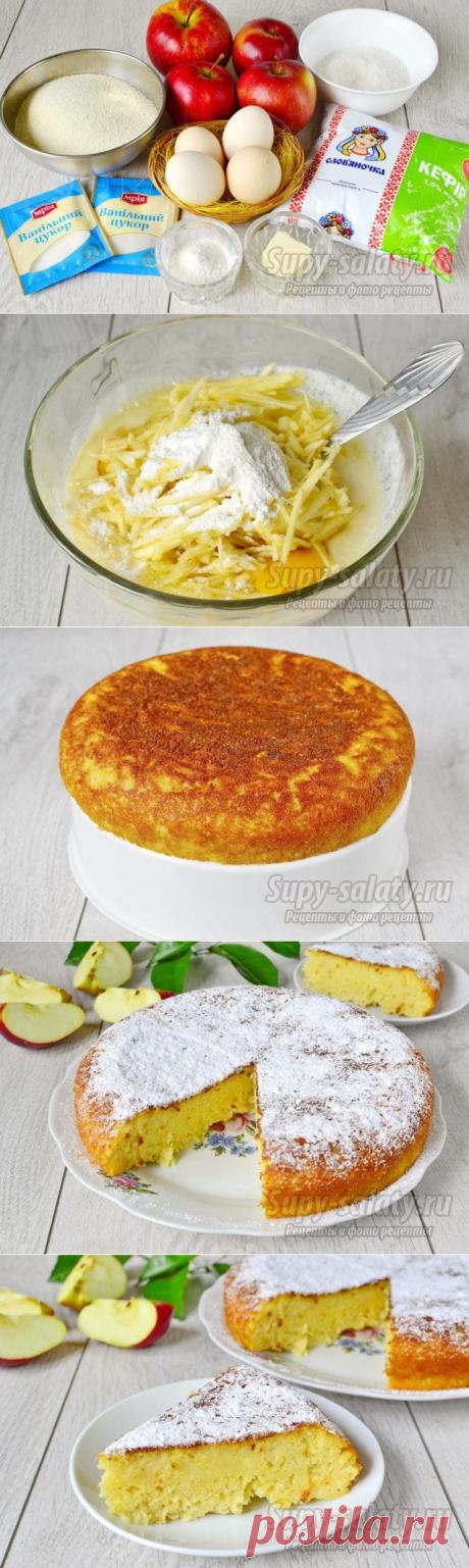 Манник с яблоками в мультиварке. Рецепт с пошаговыми фото