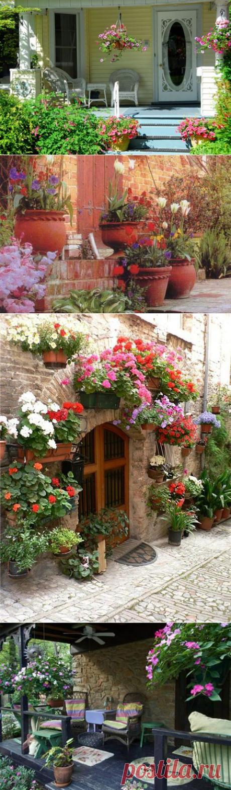 (+1) тема - Оформление крыльца красивыми цветами | Роскошь и уют