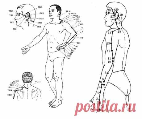 Меридиан (канал) тройного обогревателя – активные точки