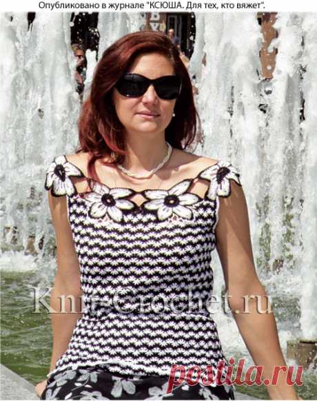 Топ с кокеткой из цветочных мотивов крючком. - Топы, связанные крючком - Вязание крючком - Каталог статей - Вязание спицами и крючком