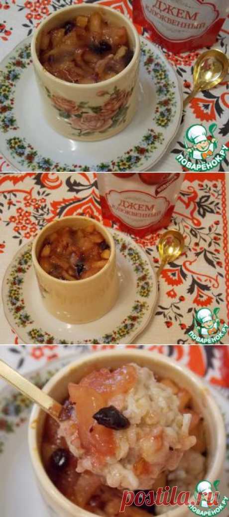 Крем-карамель из геркулеса с запеченными яблоками и джемом - кулинарный рецепт