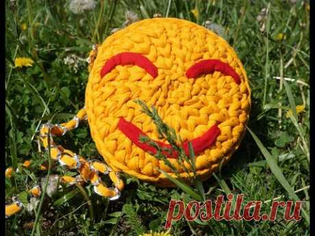 как связать сумку из трикотажной пряжи. Как связать детскую, круглую сумку крючком. Для начинающих.