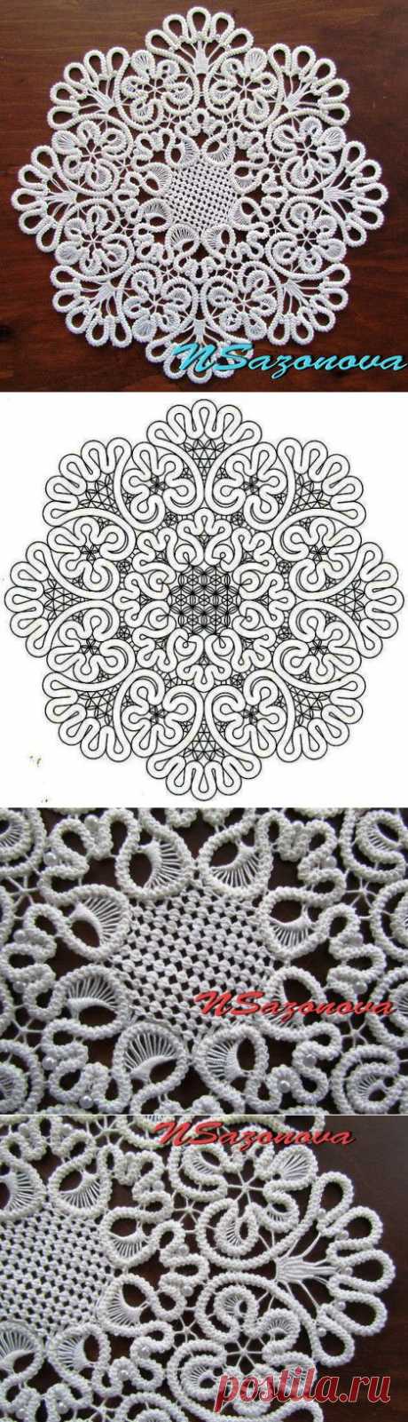 Салфетка "Зимняя сказка" и накидка..