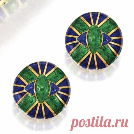 Серьги. Эмаль. Золото.