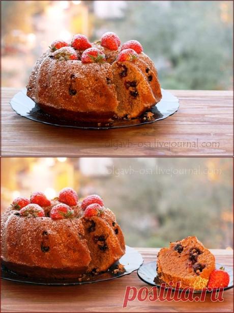 Творожно-шоколадный кекс с ягодами - Осиный домик