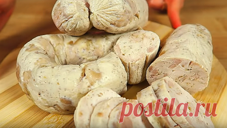 Домашняя рубленная колбаса из курицы. Быстро и вкусно. Пошаговый рецепт с фото. | Готовим вкусно каждый день | Яндекс Дзен
