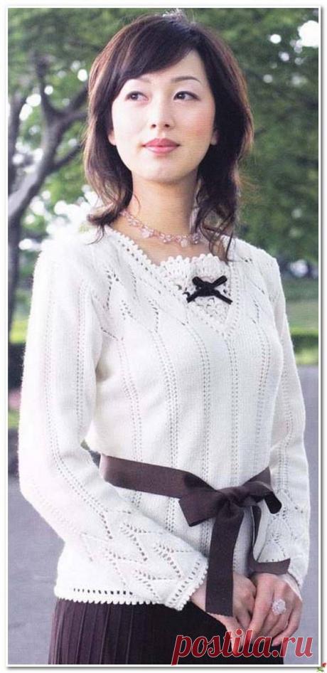 ПОНРАВИЛАСЬ ВСТАВОЧКА В ВЫРЕЗ ГОРЛОВИНЫ | Записи в рубрике Вязание спицами | Дневник Gania