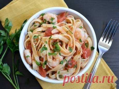 Невероятно простая и очень вкусная! Паста с креветками — Фактор Вкуса