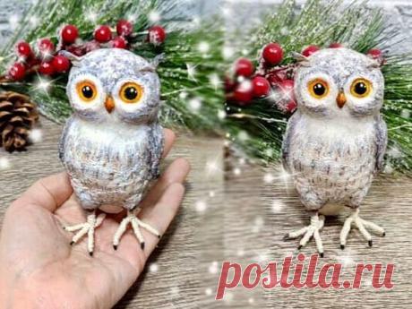 Сова из ваты своими руками. Ёлочная игрушка. DIY: Мастер-Классы в журнале Ярмарки Мастеров