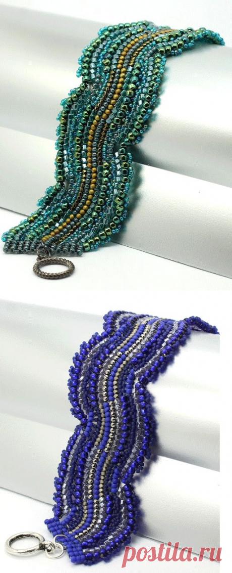 Бесплатный шаблон - Голубая волна браслет