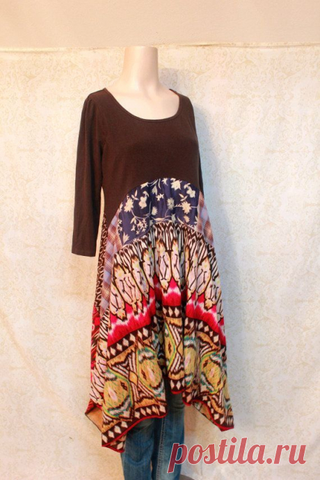 Revival Women's Upcycled Boho Shirt, Native Tribal Chic Junk Gypsy Style…
